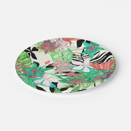 Paradies der Flora II Pappteller (Schrägansicht)