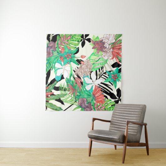 Paradies der Flora II Wandteppich (Beispiel (Horizontal))