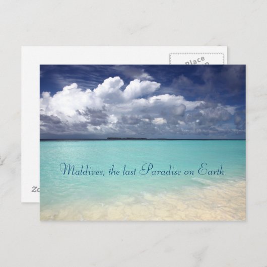Paradies der Malediven Insel Postkarte (Vorne/Hinten)