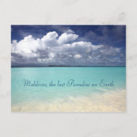 Paradies der Malediven Insel Postkarte