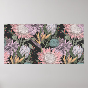 Paradies der nahtlosen Muster, Skizze tropischer B Poster