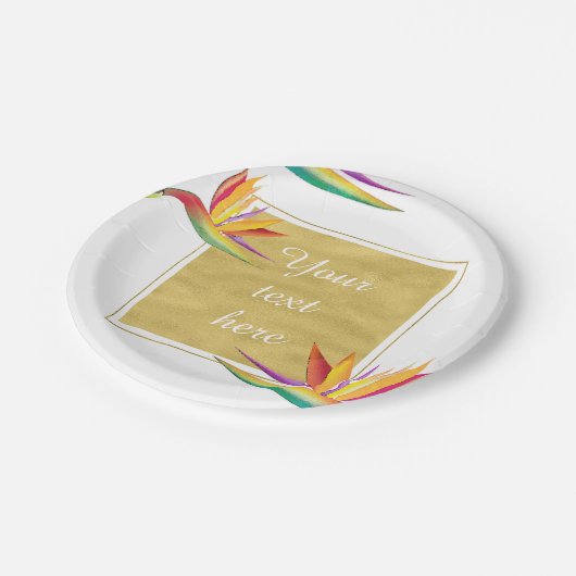 Paradies Der Vogel Elegante Pappteller (Schrägansicht)