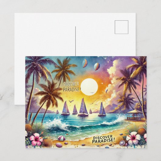 Paradies entdecken postkarte (Vorne/Hinten)