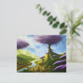 Paradies Fantasy Landschaft Postkarte (Stehend Vorderseite)