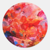 Paradies Floral Bird Phoenix Flammkunst Runder Aufkleber (Vorderseite)