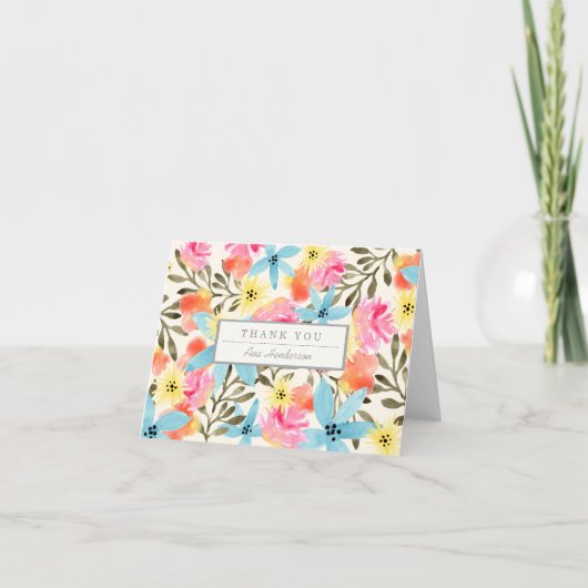 Paradies Floral Print Dankeskarte (Vorderseite)