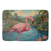 Paradies für Rosa Flamingo Badematte (Vorderseite)