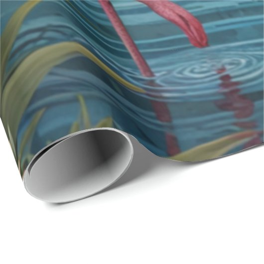 Paradies für Rosa Flamingo Geschenkpapier (Rolleneckpunkt)