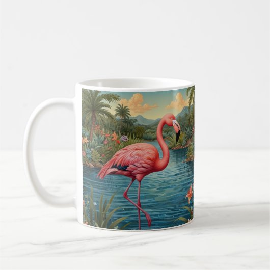 Paradies für Rosa Flamingo Kaffeetasse (Links)