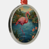 Paradies für Rosa Flamingo Ornament Aus Metall (Rechts)