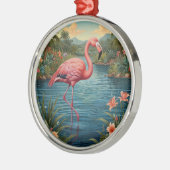 Paradies für Rosa Flamingo Ornament Aus Metall (Links)