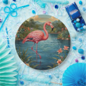 Paradies für Rosa Flamingo Pappteller (Party)