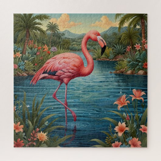Paradies für Rosa Flamingo Puzzle (Vertikal)