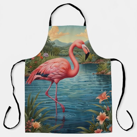 Paradies für Rosa Flamingo Schürze (Vorderseite)