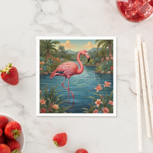 Paradies für Rosa Flamingo Serviette (Beispiel)