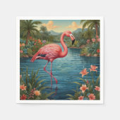 Paradies für Rosa Flamingo Serviette (Vorderseite)