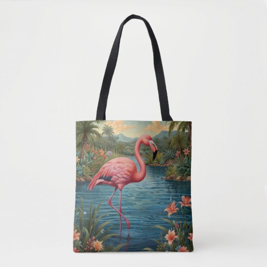 Paradies für Rosa Flamingo Tasche (Vorderseite)