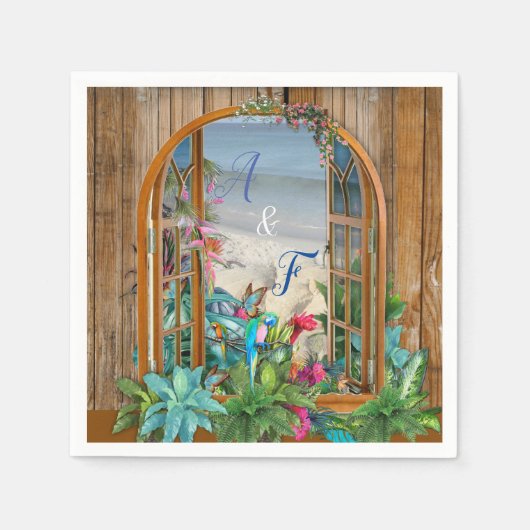 Paradies für tropische Flora am Strand von Napkins Serviette (Vorderseite)