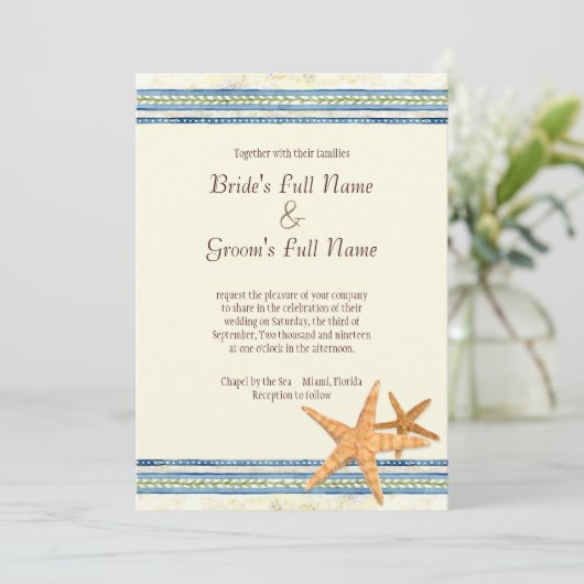 Paradies für tropische Muschel - Einladung zur Hoc (Stehend Vorderseite)