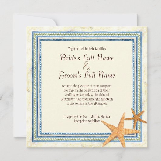 Paradies für tropische Muschel - Einladung zur Hoc (Vorderseite)