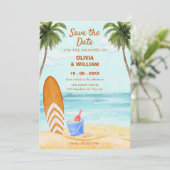 Paradies für Wasserfarbenen Save The Date (Stehend Vorderseite)