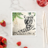 Paradies für Wilde Tiger und Palmen Serviette (Beispiel)
