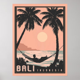 Paradies gefunden: Bali in Vintag rosa Poster