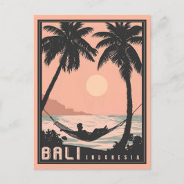 Paradies gefunden: Bali in Vintag rosa Postkarte