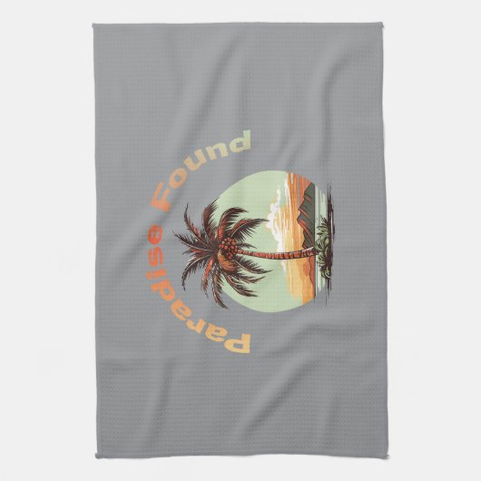 Paradies gefunden geschirrtuch (Vertikal)