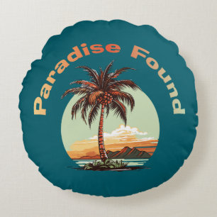 Paradies gefunden rundes kissen