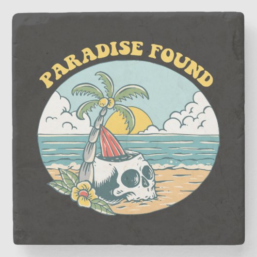 PARADIES GEFUNDEN STEINUNTERSETZER (Vorderseite)