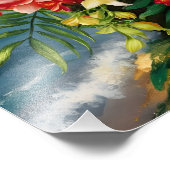 Paradies gefunden: Tropische Blume am Meer Fotodruck (Ecke)