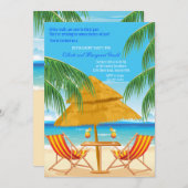 Paradies gefundene Ruhestands-Party Einladung (Vorne/Hinten)