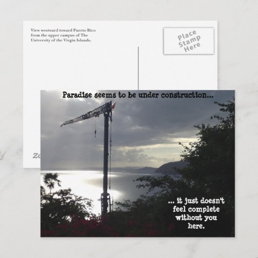 Paradies (im Bau) Postkarte (Vorne/Hinten)