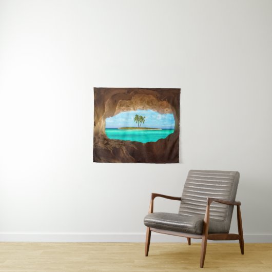 Paradies in den Karibischen Meeren Wandteppich (Beispiel (Horizontal))