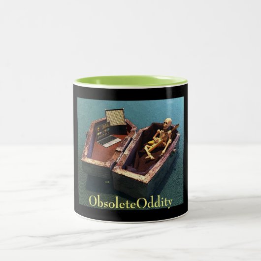 Paradies in der Leben-Tasse Zweifarbige Tasse (Mittel)