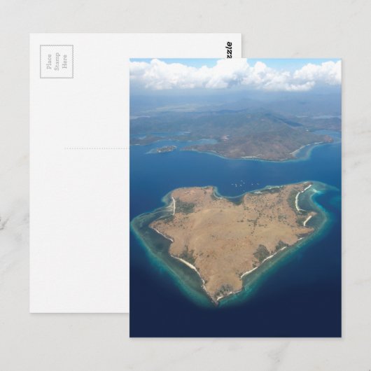 Paradies in Herzform Postkarte (Vorne/Hinten)