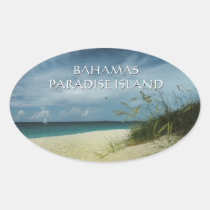 Paradies-Insel-Bahamas-Aufkleber Ovaler Aufkleber