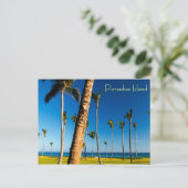 Paradies Insel Landschaft Postkarte (Stehend Vorderseite)