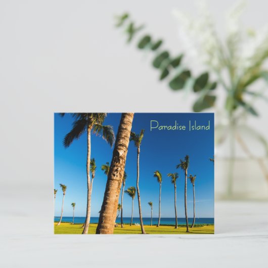 Paradies Insel Landschaft Postkarte (Stehend Vorderseite)