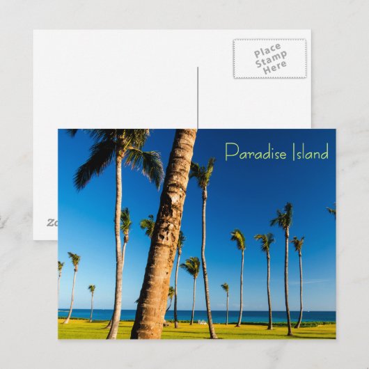 Paradies Insel Landschaft Postkarte (Vorne/Hinten)