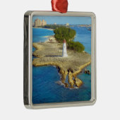 Paradies-Insel-Licht Silbernes Ornament (Rechts)