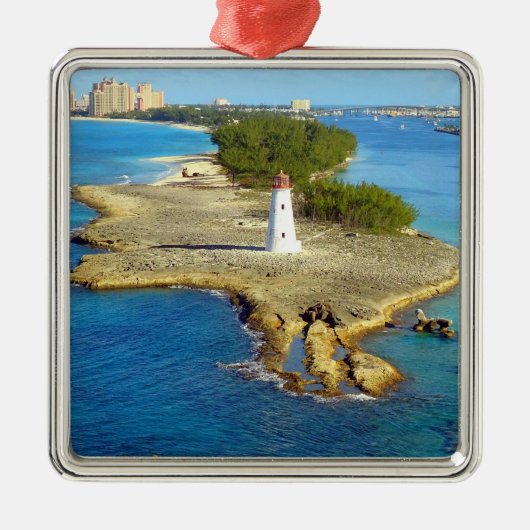 Paradies-Insel-Licht Silbernes Ornament (Vorne)