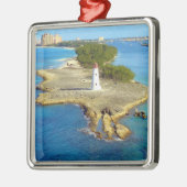 Paradies-Insel-Licht Silbernes Ornament (Links)