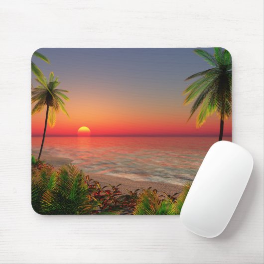 Paradies-Insel-Mausunterlage Mousepad (Mit Mouse)