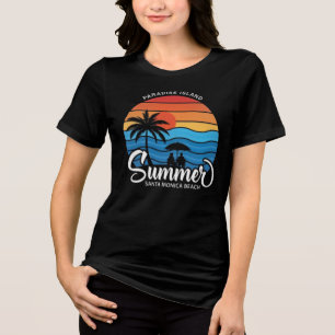 Paradies-Insel Santa Monica Beach-35307 Tri-Blend Shirt
