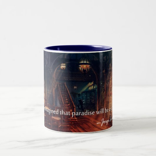 Paradies ist eine Art Bibliotheks-Tasse Zweifarbige Tasse (Mittel)