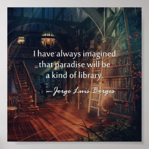 Paradies ist eine Art Bibliothekspenster Poster