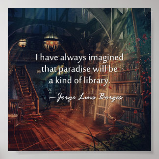 Paradies ist eine Art Bibliothekspenster Poster