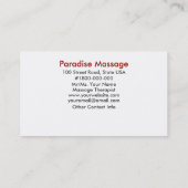 Paradies-Massage Visitenkarte (Rückseite)